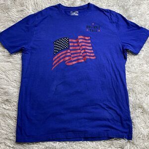 UNDER ARMOUR HEATGEAR Patriotic American Flag USA Believe This T SHIRT Mens XL